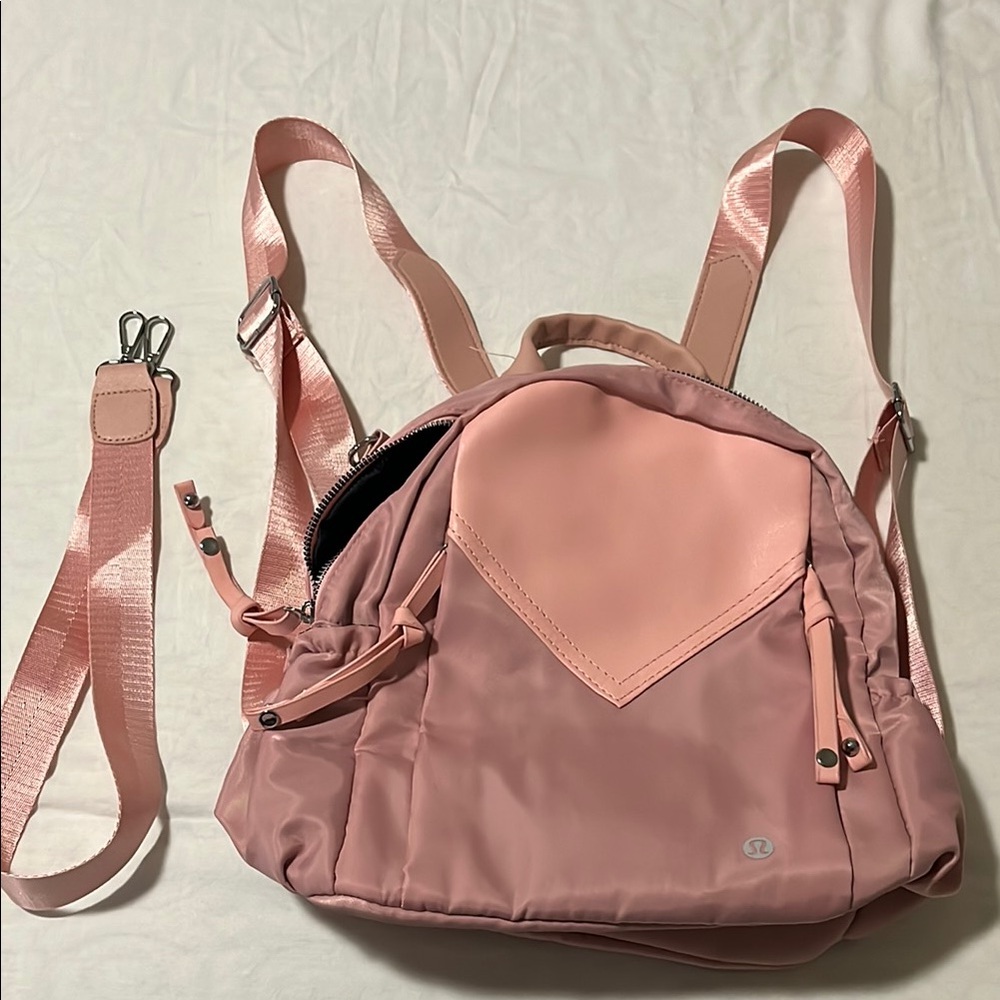 Lululemon Athletica Pink Convertible Backpack with Adjustable Straps 45$ or best